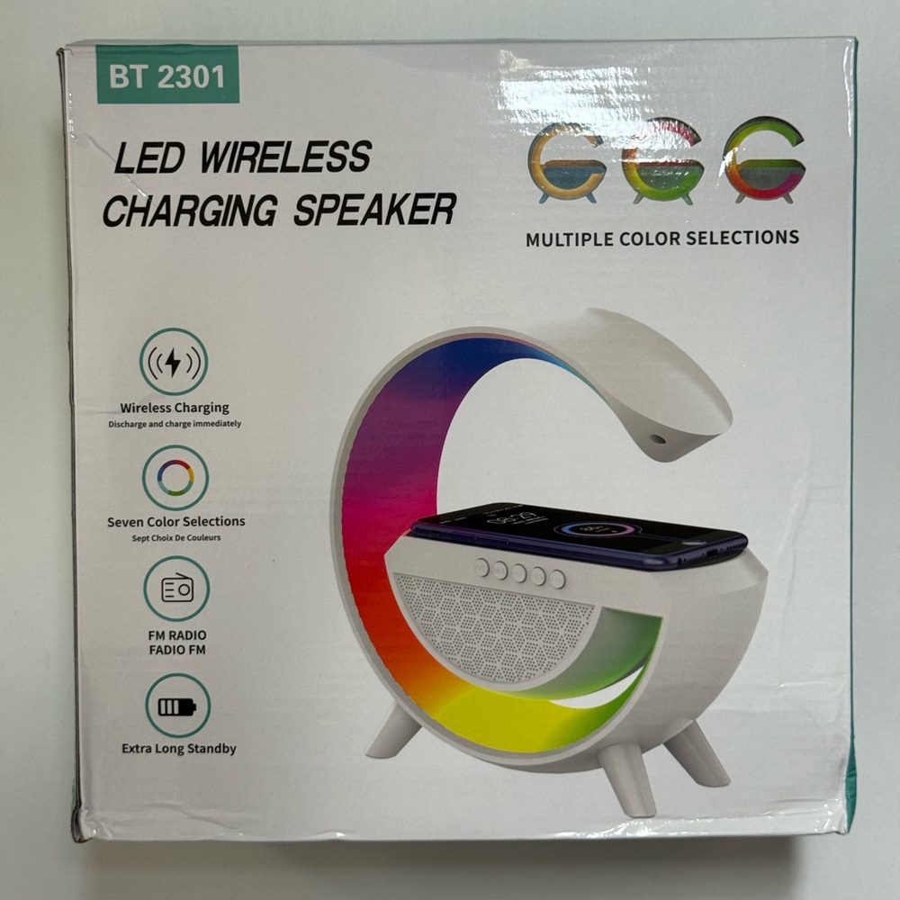 LED Wireless Charging Speaker with Color Display